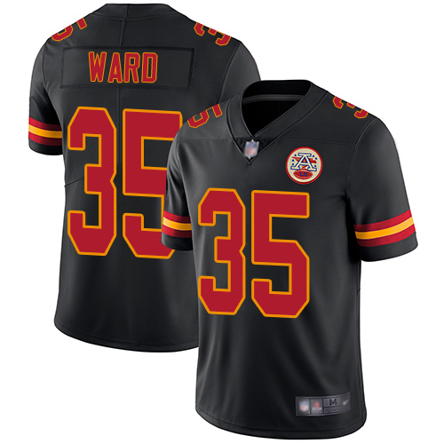 Men Kansas City Chiefs 35 Ward Charvarius Limited Black Rush Vapor Untouchable Football Nike NFL Jersey